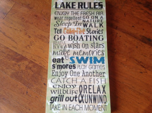 Welcome Signs For Homes Sayings Lake rules, lake sign,