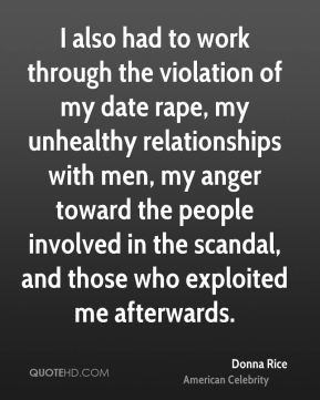 of my date rape, my unhealthy relationships with men, my anger ...