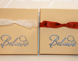 Believe Holiday gift box, Embossed Gift Boxes, Paper gift box, Jewelry ...