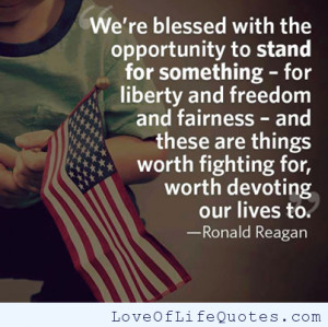 Ronald Reagan quote on standing for something