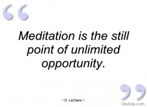 meditation is the still point of unlimited