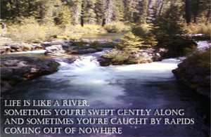 Life is like a river, sometimes you’re swept gently along and ...