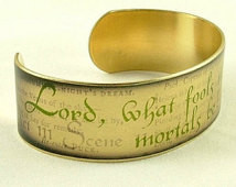 ... Shakespeare Literary Jewelry - What Fools These Mortals Be - Brass