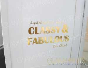 Classy & Fabulous Audrey Hepburn Quote Gold Foil Print