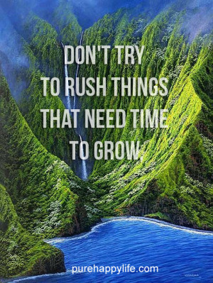 Life Quote: Don’t try to rush things that need time to grow