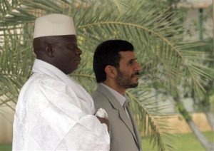 Gambia 39 s President Alhagi Yahya Jammeh left and Iranian President