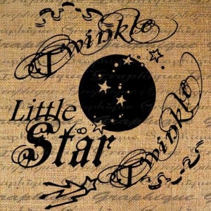 Celestial Twinkle Twinkle Little Star Text Words by Graphique, $1.00