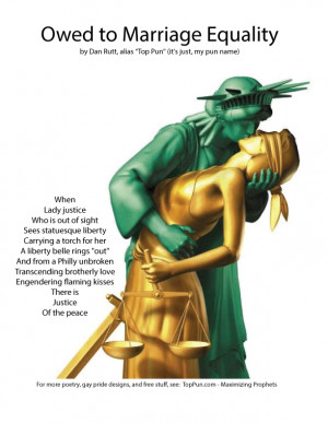 ... Owed to Marriage Equality – Statue of Liberty Kissing Lady Justice