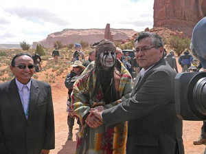 Depp with Navajo Nation President Ben Shelly and Vice President Rex ...