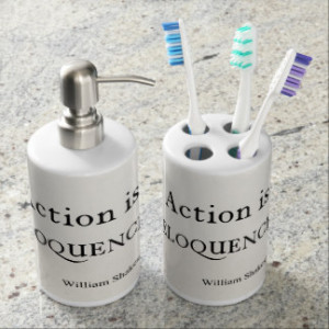 Shakespeare Personalized Quote Action is Eloquence Soap Dispensers