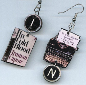 In Cold Blood Earrings TRUMAN CAPOTE quote vintage Typewriter