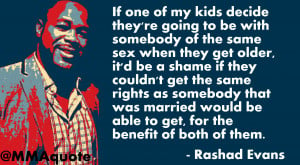 Rashad Evans on marriage rights for gay couples