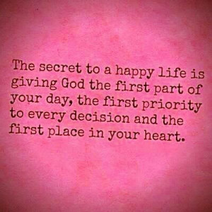Secret to a happy life