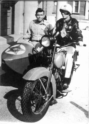 Andy Griffith as Sheriff Andy Taylor and Don Knotts as Deputy Barney ...