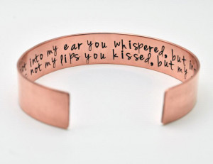 Copper Cuff Bracelet, Personalized Quote Bracelet, Hand Stamped ...