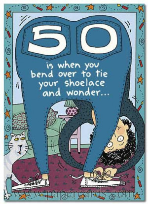 50 Is When You (1 card/1 envelope) Oatmeal Studios Funny 50th Birthday ...