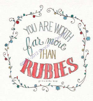 Bible Verse Art - You Are Worth Far More Than ...