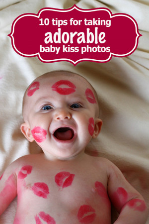 ... baby with red lipstick kisses all over him. I think I pin him to my