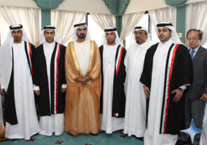 Sheikh Mohammed with the new Judges