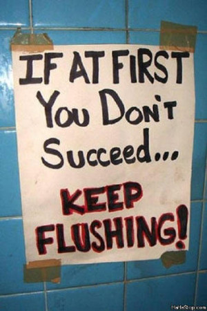funny bathroom note keep flushing