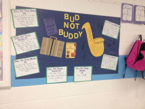Bud, Not Buddy bulletin board I created