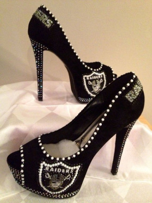... Bling Football heels Oakland Raiders by CZCustomDesigns. LOVE THEM