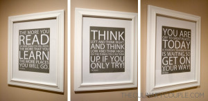 need to add a white frame to the chalkboard and center the quotes ...
