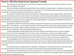 How to win the heart of an aquarius female