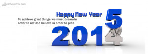 Digital 3d Cool 2015 Happy New Year FB Cover Banner for Timeline