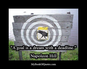 goal is a dream with a deadline Quote. ~ Napoleon Hill