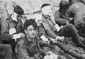 American assault troops of the 16th Infantry Regiment, injured while ...