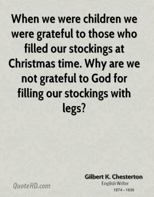 we were grateful to those who filled our stockings at Christmas ...