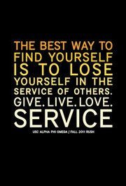 All about the service. In this culture of selfishness we need to ...