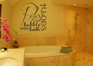 Relax sooth enjoy bubble bath tub bathroom quote vinyl wall decal