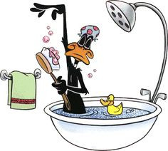 duck bath tub bathing shower brush cartoon funny crazy more daffy duck ...