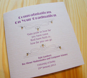 Handmade Personalised Graduation Greeting Card - Take Pride Quote