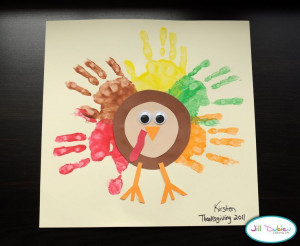Preschool Crafts for Kids*: Thanksgiving Rainbow Handprint Turkey ...