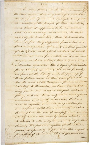 Monroe Doctrine, 1823, Page 1