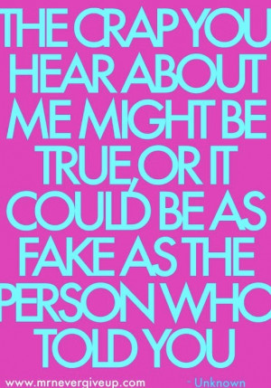 Flakes and Fakes, before they bad mouth you they should take a long ...