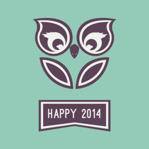 gif Illustration cute purple owl happy new year mint 2014 happy2014