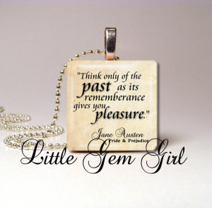 Jane Austen Quote Necklace Pendant Pride and Prejudice Book 1 inch x 1 ...