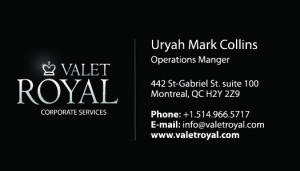 Valet Royal Business Cards