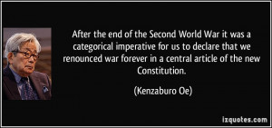After the end of the Second World War it was a categorical imperative ...