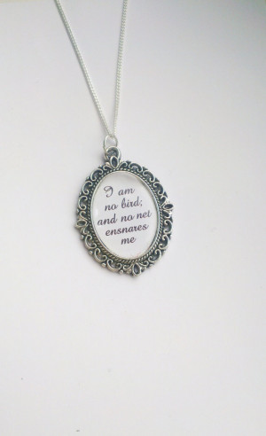 Jane Eyre Quotes With Page Numbers Jane eyre quote necklace - 'i