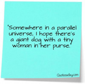 ... Universe, I Hope There’s A Giant Dog With A Tiny Woman In Her Purse