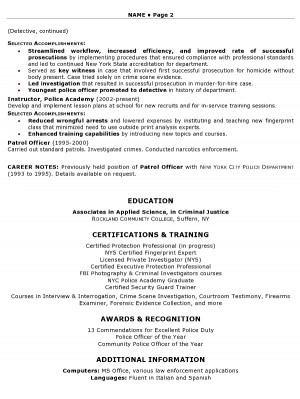 Resume Sample 11 – Security Law Enforcement Professional resume