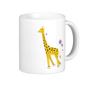 Funny Giraffe Roller Skating Coffee Mug