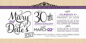 Mary & Dale 30th Wedding Anniversary Invitation