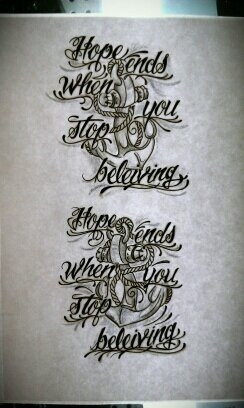 Anchor tattoo and quote
