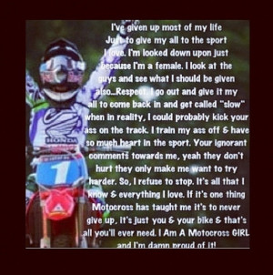 Forever and always a motocross girl or DIRT BIKER GIRL!!!!